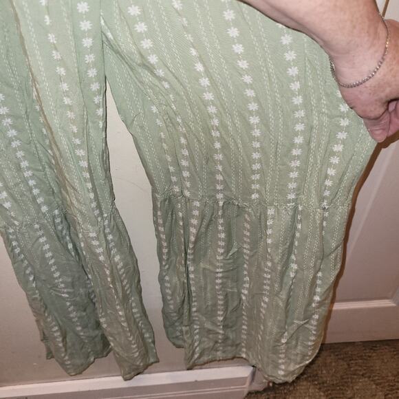 Japna Womens Wide Legged  Jumper Size L Sage Green Hioppie Summer Spring - Picture 6 of 10